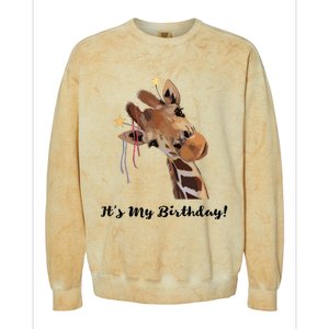 It's My Birthday Good Time Giraffe Party Animal Colorblast Crewneck Sweatshirt