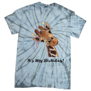 It's My Birthday Good Time Giraffe Party Animal Tie-Dye T-Shirt