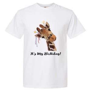 It's My Birthday Good Time Giraffe Party Animal Garment-Dyed Heavyweight T-Shirt