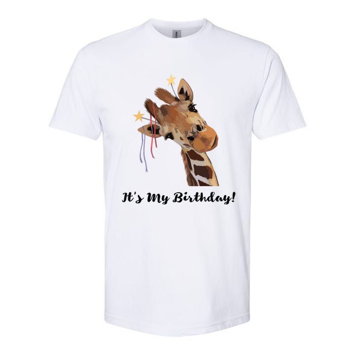 It's My Birthday Good Time Giraffe Party Animal Softstyle CVC T-Shirt