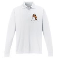 It's My Birthday Good Time Giraffe Party Animal Performance Long Sleeve Polo