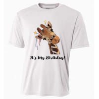 It's My Birthday Good Time Giraffe Party Animal Cooling Performance Crew T-Shirt