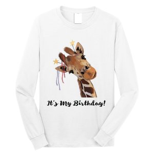 It's My Birthday Good Time Giraffe Party Animal Long Sleeve Shirt