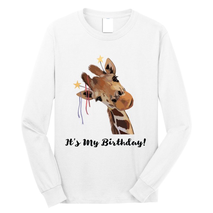 It's My Birthday Good Time Giraffe Party Animal Long Sleeve Shirt