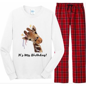 It's My Birthday Good Time Giraffe Party Animal Long Sleeve Pajama Set