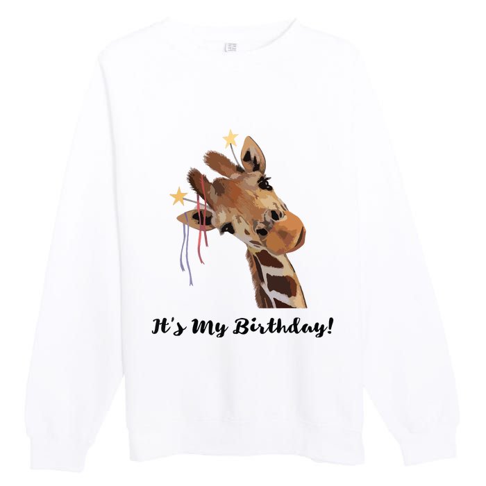 It's My Birthday Good Time Giraffe Party Animal Premium Crewneck Sweatshirt