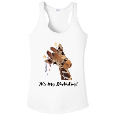 It's My Birthday Good Time Giraffe Party Animal Ladies PosiCharge Competitor Racerback Tank