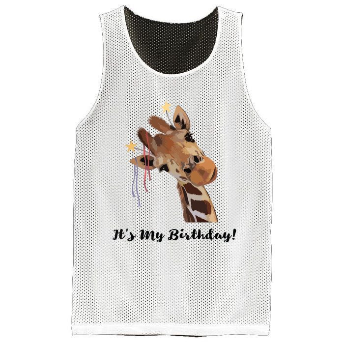 It's My Birthday Good Time Giraffe Party Animal Mesh Reversible Basketball Jersey Tank