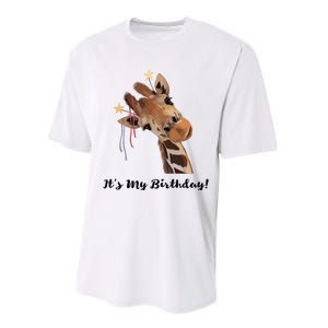 It's My Birthday Good Time Giraffe Party Animal Performance Sprint T-Shirt