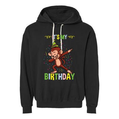 Its My Birthday Monkey Garment-Dyed Fleece Hoodie