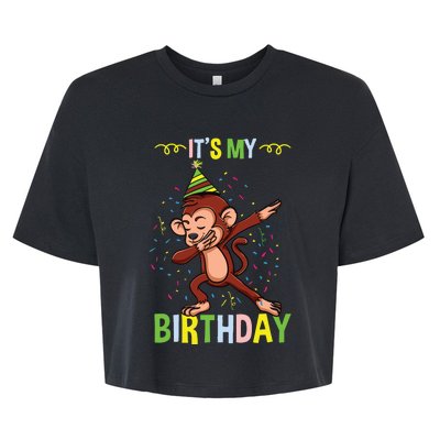 Its My Birthday Monkey Bella+Canvas Jersey Crop Tee