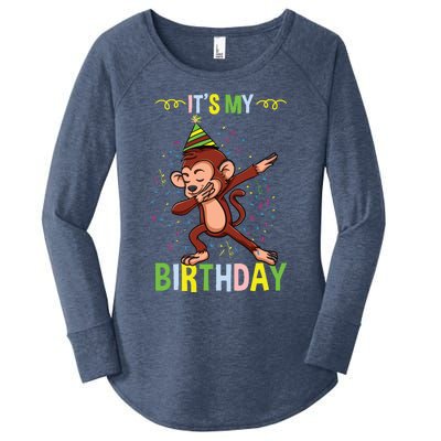 Its My Birthday Monkey Women's Perfect Tri Tunic Long Sleeve Shirt