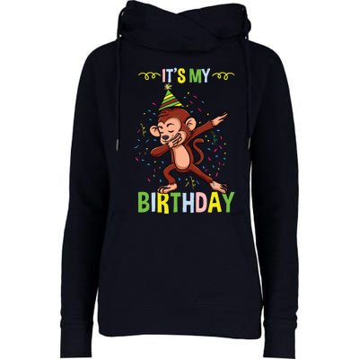 Its My Birthday Monkey Womens Funnel Neck Pullover Hood