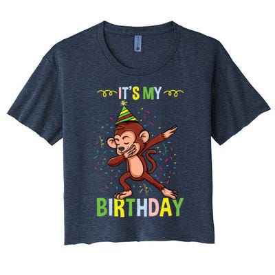 Its My Birthday Monkey Women's Crop Top Tee