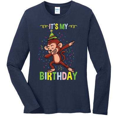 Its My Birthday Monkey Ladies Long Sleeve Shirt