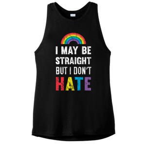 I May Be Straight But I Dont Hate Lgbt Support Great Gift Ladies PosiCharge Tri-Blend Wicking Tank