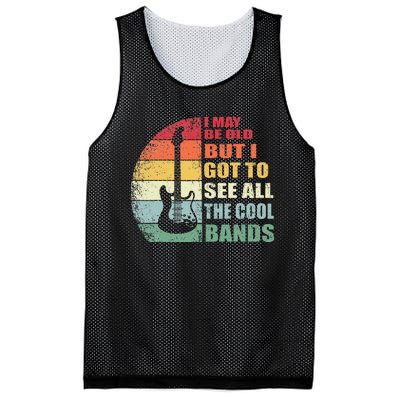 I May Be Old But I Got To See All The Cool Bands Mesh Reversible Basketball Jersey Tank