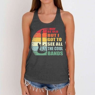 I May Be Old But I Got To See All The Cool Bands Women's Knotted Racerback Tank