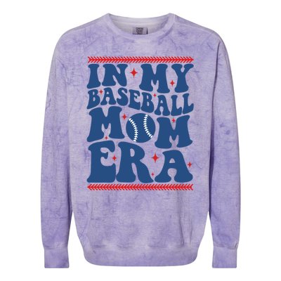 In My Baseball Mom Era Groovy Baseball Mom Team MotherS Day Funny Gift Colorblast Crewneck Sweatshirt