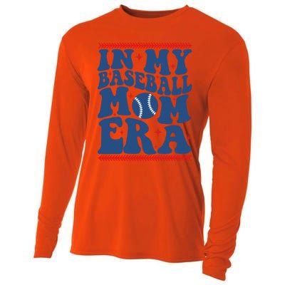 In My Baseball Mom Era Groovy Baseball Mom Team MotherS Day Funny Gift Cooling Performance Long Sleeve Crew