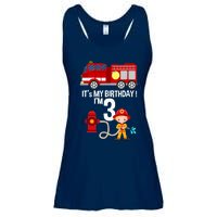 It's my birthday Fire Truck Fireman 3 Birthday Boy Ladies Essential Flowy Tank