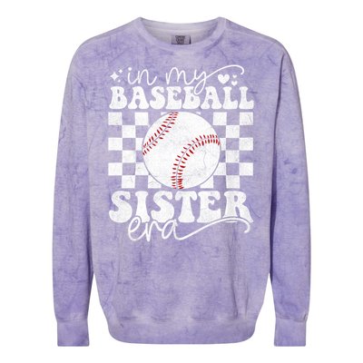 In My Baseball Sister Era Baseball Sister Colorblast Crewneck Sweatshirt