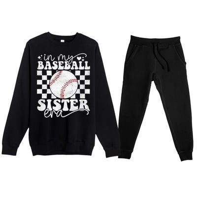 In My Baseball Sister Era Baseball Sister Premium Crewneck Sweatsuit Set