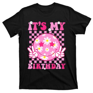 Its My Birthday Groovy Birthday Smile Face Girl Women T-Shirt