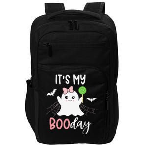 Its My Boo Day Cute Halloween Birthday Ghost Pink Bow Impact Tech Backpack