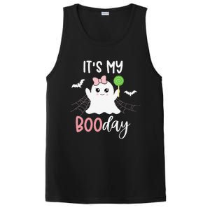 Its My Boo Day Cute Halloween Birthday Ghost Pink Bow PosiCharge Competitor Tank