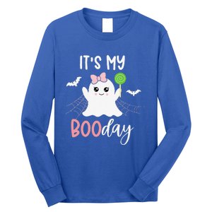 Its My Boo Day Cute Halloween Birthday Ghost Pink Bow Long Sleeve Shirt