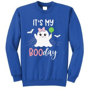 Its My Boo Day Cute Halloween Birthday Ghost Pink Bow Sweatshirt