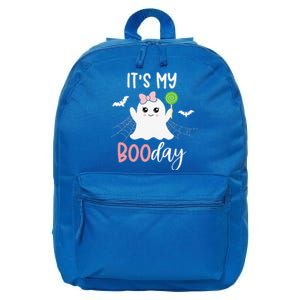 Its My Boo Day Cute Halloween Birthday Ghost Pink Bow 16 in Basic Backpack