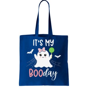 Its My Boo Day Cute Halloween Birthday Ghost Pink Bow Tote Bag