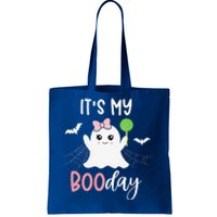 Its My Boo Day Cute Halloween Birthday Ghost Pink Bow Tote Bag