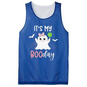 Its My Boo Day Cute Halloween Birthday Ghost Pink Bow Mesh Reversible Basketball Jersey Tank