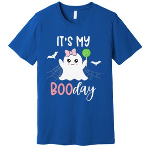 Its My Boo Day Cute Halloween Birthday Ghost Pink Bow Premium T-Shirt