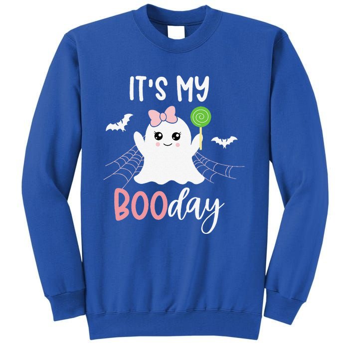 Its My Boo Day Cute Halloween Birthday Ghost Pink Bow Tall Sweatshirt