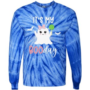 Its My Boo Day Cute Halloween Birthday Ghost Pink Bow Tie-Dye Long Sleeve Shirt