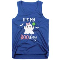 Its My Boo Day Cute Halloween Birthday Ghost Pink Bow Tank Top