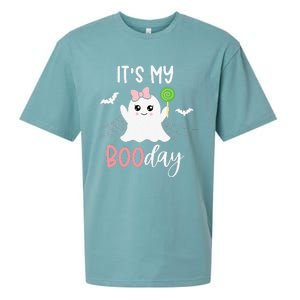 Its My Boo Day Cute Halloween Birthday Ghost Pink Bow Sueded Cloud Jersey T-Shirt