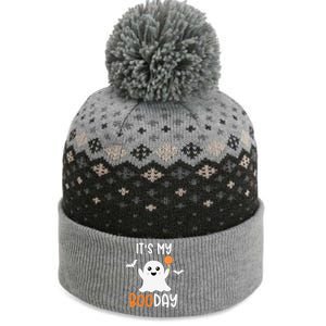 Its My Boo Day Cute Halloween Birthday Ghost The Baniff Cuffed Pom Beanie