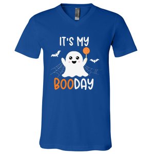 Its My Boo Day Cute Halloween Birthday Ghost V-Neck T-Shirt