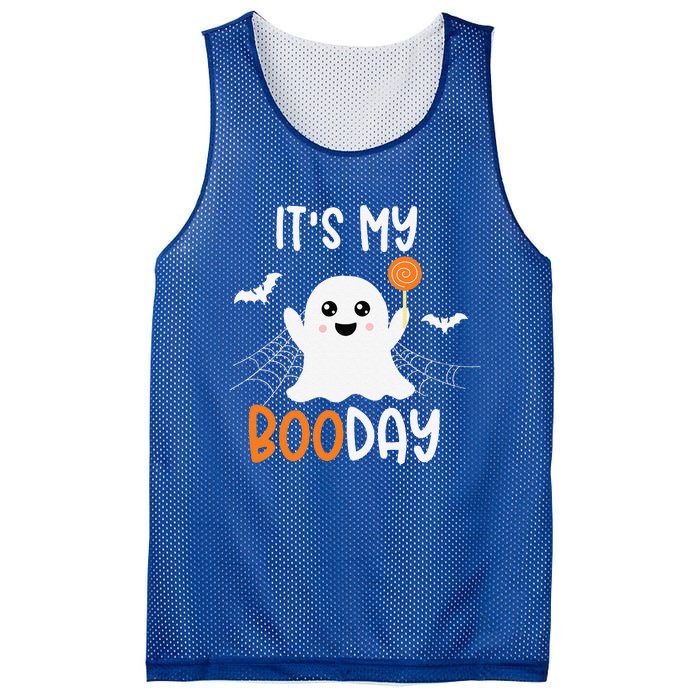 Its My Boo Day Cute Halloween Birthday Ghost Mesh Reversible Basketball Jersey Tank