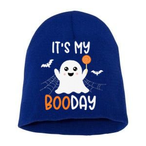 Its My Boo Day Cute Halloween Birthday Ghost Short Acrylic Beanie