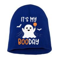 Its My Boo Day Cute Halloween Birthday Ghost Short Acrylic Beanie