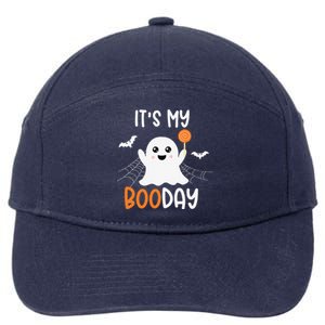 Its My Boo Day Cute Halloween Birthday Ghost 7-Panel Snapback Hat