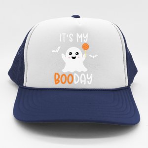 Its My Boo Day Cute Halloween Birthday Ghost Trucker Hat