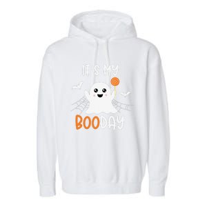 Its My Boo Day Cute Halloween Birthday Ghost Garment-Dyed Fleece Hoodie