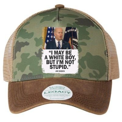 I May Be A White Boy But I'm Not Stupid Biden Legacy Tie Dye Trucker Hat